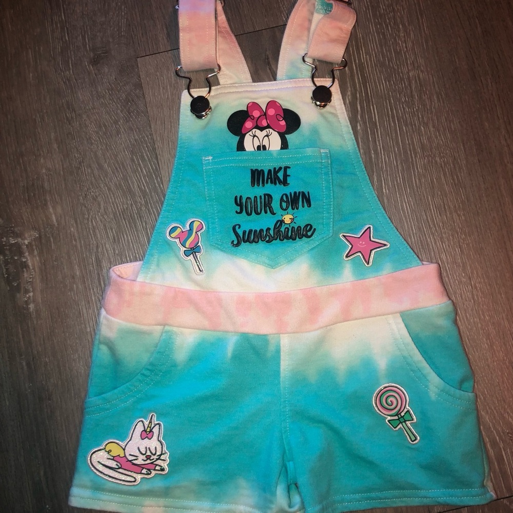 Disney Kids Blue and Pink Overalls